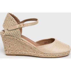 Answear - Espadryle Clowse. Czarne koturny damskie ANSWEAR, bez obcasa, na szpilce, na klamry. W wyprzedaży za 99,90 zł.