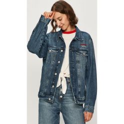 Tommy Jeans - Kurtka jeansowa. Niebieskie kurtki damskie Tommy Jeans, s, bez wzorów, z bawełny, krótkie. Za 579,90 zł.