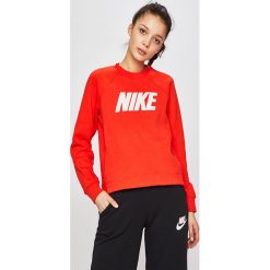 Nike - Bluza. Czerwone bluzy damskie Nike, s, z nadrukiem, z bawełny, bez rękawów, z kapturem. Za 279,90 zł.