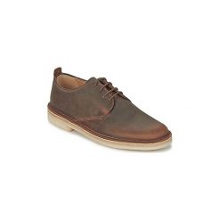 Derby Clarks DESERT LONDON. Pomarańczowe półbuty męskie Clarks, bez wzorów, bez zapięcia. Za 377,30 zł.