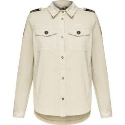 Kurtka AERONAUTICA MILITARE. Brązowe kurtki damskie Aeronautica Militare, na lato, z haftami, militarne. W wyprzedaży za 760,00 zł.