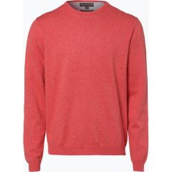 Swetry klasyczne męskie: Finshley & Harding – Sweter męski – Pima-Cotton/Kaszmir, pomarańczowy