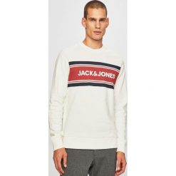 Jack & Jones - Bluza. Szare bluzy męskie Jack & Jones, xl, z nadrukiem, z bawełny, z okrągłym kołnierzem, bez rękawów, bez kaptura. W wyprzedaży za 69,90 zł.