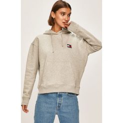 Tommy Jeans - Bluza. Żółte bluzy damskie Tommy Jeans, s, bez wzorów, z bawełny, bez rękawów, z kapturem. Za 449,90 zł.