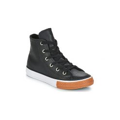 Buty Dziecko Converse CHUCK TAYLOR ALL STAR HI. Czarne trampki dziewczęce marki Converse, bez wzorów, bez zapięcia. Za 191,20 zł.