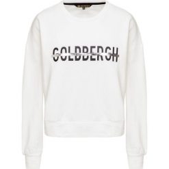 Bluza GOLDBERGH SONIA. Białe bluzy damskie Goldbergh, z nadrukiem, z bawełny, z krótkim rękawem, krótkie, bez kaptura. Za 530,00 zł.