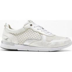 Sneakersy Mustang bonprix srebrny. Szare sneakersy damskie bonprix, z materiału. Za 189,99 zł.