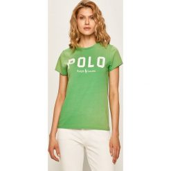 Polo Ralph Lauren - T-shirt. Zielone bluzki damskie Polo Ralph Lauren, s, z aplikacjami, z bawełny, z okrągłym kołnierzem. W wyprzedaży za 219,90 zł.