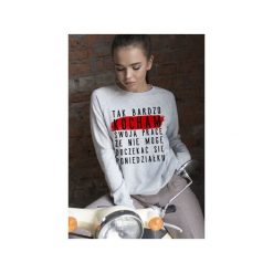 Praca szara bluza raglanowa uni. Szare bluzy damskie marki One mug a day, z bawełny, biznesowe, bez kaptura. Za 139,00 zł.
