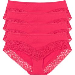 Figi: Figi „panty” z koronką (4 pary) bonprix czerwień granatu