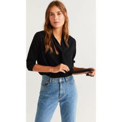 Mango - Bluzka Bow. Czarne bluzki damskie Mango, na co dzień, s, bez wzorów, z poliesteru, bez kołnierzyka, z długim rękawem. Za 139,90 zł.