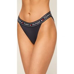 Tommy Hilfiger - Figi. Czarne majtki damskie TOMMY HILFIGER, s, z nadrukiem, z elastanu. Za 119,90 zł.