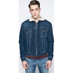 Pepe Jeans - Kurtka. Niebieskie płaszcze męskie Pepe Jeans, s, bez wzorów, z bawełny, krótkie, bez kaptura. W wyprzedaży za 459,90 zł.
