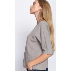 Ciemnobeżowy Sweter So Ashamed. Szare swetry klasyczne damskie Born2be, l, z dekoltem w łódkę. Za 69,99 zł.