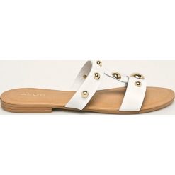 Aldo - Klapki skórzane Nemoca. Białe klapki damskie ALDO, bez wzorów, ze skóry, bez obcasa, na obcasie. Za 259,90 zł.