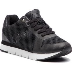 Sneakersy CALVIN KLEIN JEANS - Taline R4113 Black. Czarne półbuty damskie marki Calvin Klein Jeans, bez wzorów, z jeansu, eleganckie, bez obcasa, na płaskiej podeszwie, na sznurówki. Za 519,00 zł.