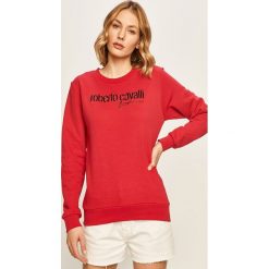 Roberto Cavalli Sport - Bluza. Czerwone bluzy sportowe damskie Roberto Cavalli Sport, s, z aplikacjami, z bawełny, bez rękawów, bez kaptura. Za 759,90 zł.