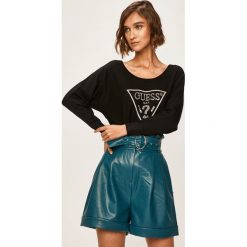 Guess Jeans - Sweter. Niebieskie swetry damskie Guess Jeans, s, z aplikacjami, z elastanu, bez rękawów, bez kaptura. W wyprzedaży za 219,90 zł.