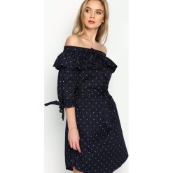 Sukienki: Granatowa Sukienka Flamenco Dots