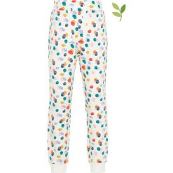 Spodnie dresowe "Ludot" w kolorze kremowym ze wzorem. Białe spodnie niemowlęce name it girls, bez wzorów, z bawełny. W wyprzedaży za 39,95 zł.