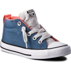 Trampki CONVERSE - Ctas Street Mid 656068C Blue Coast/Mouse/Hyper Orange. Niebieskie trampki chłopięce Converse, bez wzorów, z gumy, street, na sznurówki. Za 219,00 zł.