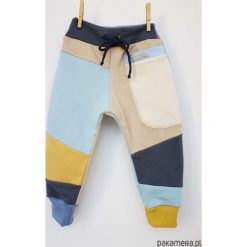 Spodnie chłopięce: PATCH PANTS spodnie 74 – 98 cm krem & błękit
