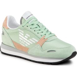 Sneakersy EMPORIO ARMANI - X3X058 XL481 R731 Mint/Mint/Carne. Zielone półbuty damskie Emporio Armani, ze skóry. Za 719,00 zł.