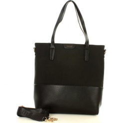 MONNARI Minimalistyczny shopper bag czarny. Czarne shopper bag damskie Monnari, w paski, ze skóry. Za 159,00 zł.