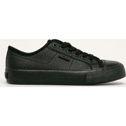 Big Star - Tenisówki. Czarne trampki i tenisówki damskie BIG STAR, bez wzorów, z gumy, na sznurówki. Za 159,90 zł.