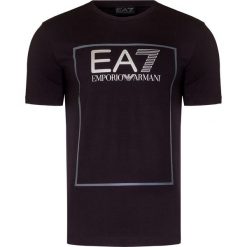 T-shirt EA7 EMPORIO ARMANI. Czarne t-shirty męskie EA7 Emporio Armani, z nadrukiem, z bawełny, z okrągłym kołnierzem. W wyprzedaży za 198,00 zł.