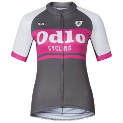 Odlo Koszulka damska Stand-up collar s/s 1/2 zip RIDE r. XL (410971). Szare topy sportowe damskie marki Odlo, s. Za 93,69 zł.