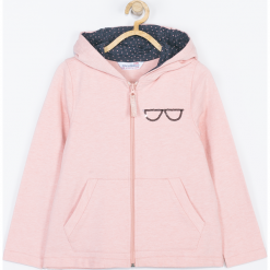 Bluza. Różowe bluzy dziewczęce LOVE CATS, z aplikacjami, z długim rękawem, długie, z kapturem. Za 79,90 zł.