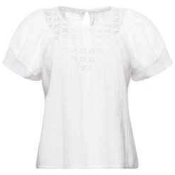 Bluzka Pepe Jeans PL303306. Białe bluzki damskie Pepe Jeans, m, bez wzorów, z bawełny, bez kołnierzyka, bez rękawów. W wyprzedaży za 179,00 zł.