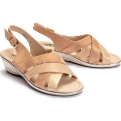 ALOELOE AA244017 nude, sandały damskie. Koturny damskie Aloeloe, bez obcasa, na koturnie, bez zapięcia. Za 99,90 zł.