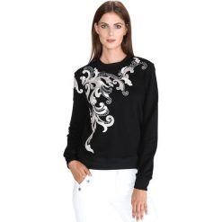 Just Cavalli Bluza Czarny. Czarne bluzy damskie Just Cavalli, l, z haftami, z bawełny, bez rękawów, bez kaptura. Za 1968,95 zł.