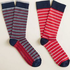 Mango Man - Skarpety Raya (2-pack). Czerwone skarpetki męskie marki Mango Man, bez wzorów, z elastanu. Za 49,90 zł.