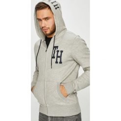 Tommy Hilfiger - Bluza. Szare bejsbolówki męskie TOMMY HILFIGER, l, z nadrukiem, z bawełny, z kapturem. Za 499,90 zł.