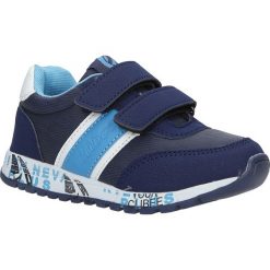 Granatowe buty sportowe na rzepy ze skórzaną wkładką casu k-221. Buty chłopięce sportowe Casu, na rzepy. Za 89,99 zł.