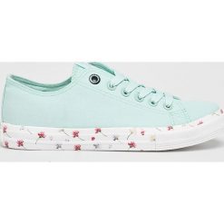 Big Star - Tenisówki. Zielone trampki i tenisówki damskie BIG STAR, bez wzorów, z gumy, na sznurówki. W wyprzedaży za 69,90 zł.