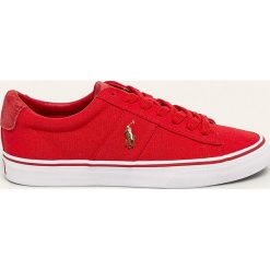 Polo Ralph Lauren - Tenisówki. Czerwone trampki męskie Polo Ralph Lauren, bez wzorów, ze skóry, na sznurówki. Za 339,90 zł.