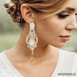 Ślubne kandelabry ivory - kolczyki sutasz. Brązowe kolczyki damskie Pakamera. Za 395,00 zł.