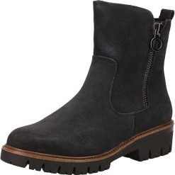 Skórzane botki w kolorze granatowym. Niebieskie botki damskie Tamaris, Caprice, Marco Tozzi, s.Oliver, ze skóry, bez obcasa, bez zapięcia. W wyprzedaży za 219,95 zł.