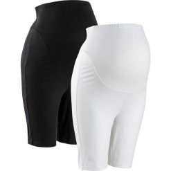 Kolarki ciążowe bonprix czarny + biały. Czarne spodnie damskie bonprix. Za 59,98 zł.