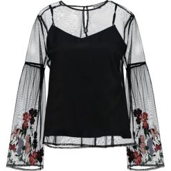 Bluzki asymetryczne: Neon Rose EMBROIDERED SLEEVE Bluzka z długim rękawem black