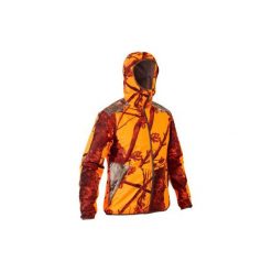Kurtka myśliwska wodoodporna Light 500 camo Furtiv. Pomarańczowe kurtki sportowe męskie SOLOGNAC, xl, bez wzorów, z poliesteru, bez kaptura. Za 249,99 zł.