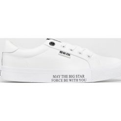 Big Star - Tenisówki. Białe trampki i tenisówki damskie BIG STAR, bez wzorów, z materiału, na sznurówki. W wyprzedaży za 99,90 zł.