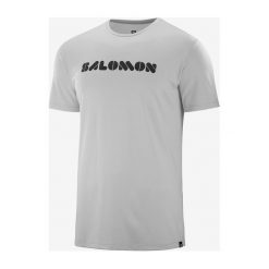 Salomon Agile Graphic Koszulka Szary. Szare podkoszulki męskie Salomon, xl, z nadrukiem, z poliesteru, z krótkim rękawem. Za 137,95 zł.