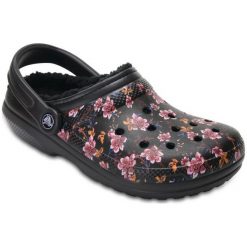Crocs Buty Classic Lined Graphic Clog Black/Black 38,5. Czarne chodaki damskie Crocs, w paski, na wysokim obcasie. W wyprzedaży za 149,00 zł.
