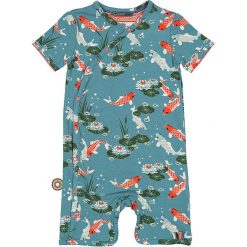 Rampers "Keep On Lovin' Me" w kolorze niebieskim ze wzorem. Niebieskie body niemowlęce 4 Funky Flavours Kids, bez wzorów, bez rękawów. W wyprzedaży za 72,95 zł.