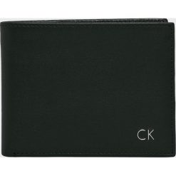 Calvin Klein - Portfel skórzany Leon. Czarne portfele męskie Calvin Klein, bez wzorów, ze skóry. Za 279,90 zł.